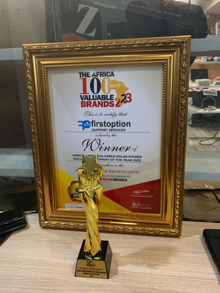 award, MVB, 100 Valuable Brands, Solar, AFrica